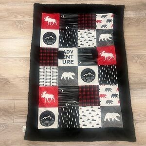 TARA'S COZY CREATIONS Minky Carseat Baby Blanket | Adventure, Mountains